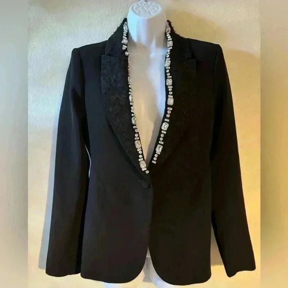 L’Agrence‎ Lace and Jeweled Jacket - Picture 1 of 9